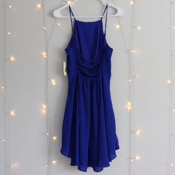 Dillards Blue Halter Backless Cocktail Dress | 085 - Picture 3 of 4